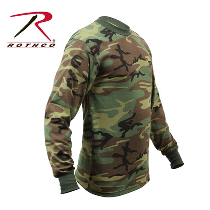 Rothco Long Sleeve Woodland Camo T-Shirt - Size 5XL