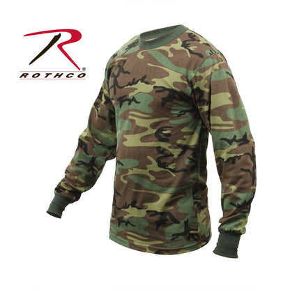 Rothco Long Sleeve Woodland Camo T-Shirt - Size 5XL
