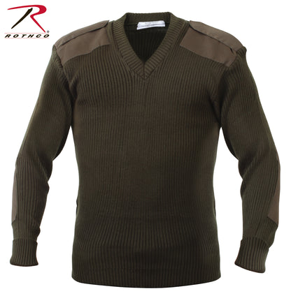 Rothco G.I. Style Acrylic V-Neck Sweater in Olive Drab, Size Small