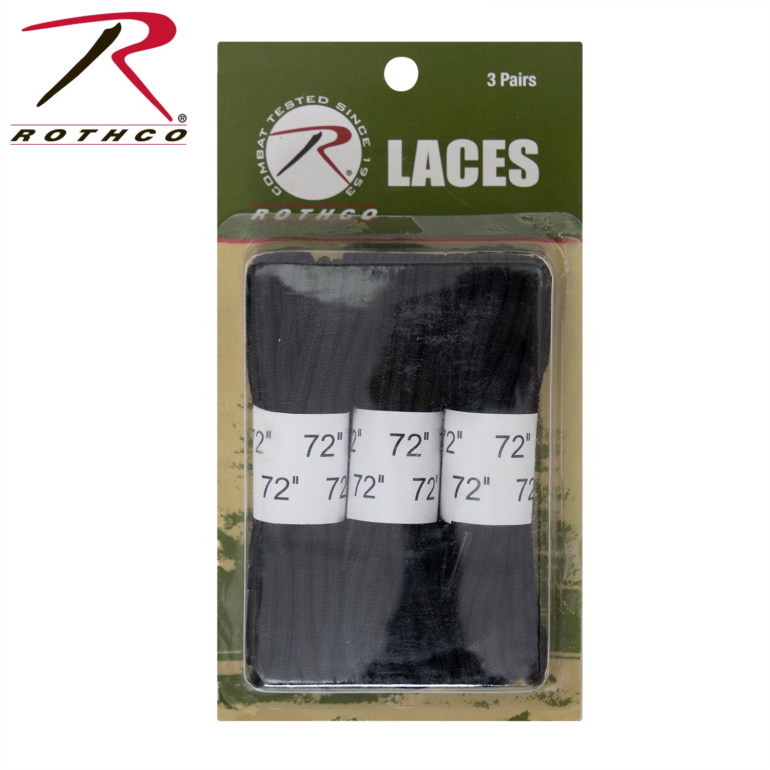 Rothco 72-inch Black Boot Laces - 3 Pack for Tactical and Law Enforcement Footwear