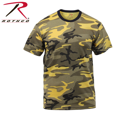Rothco Camo T-Shirt Stinger Yellow Camo Size Small – Durable Military-Style Camouflage Tee