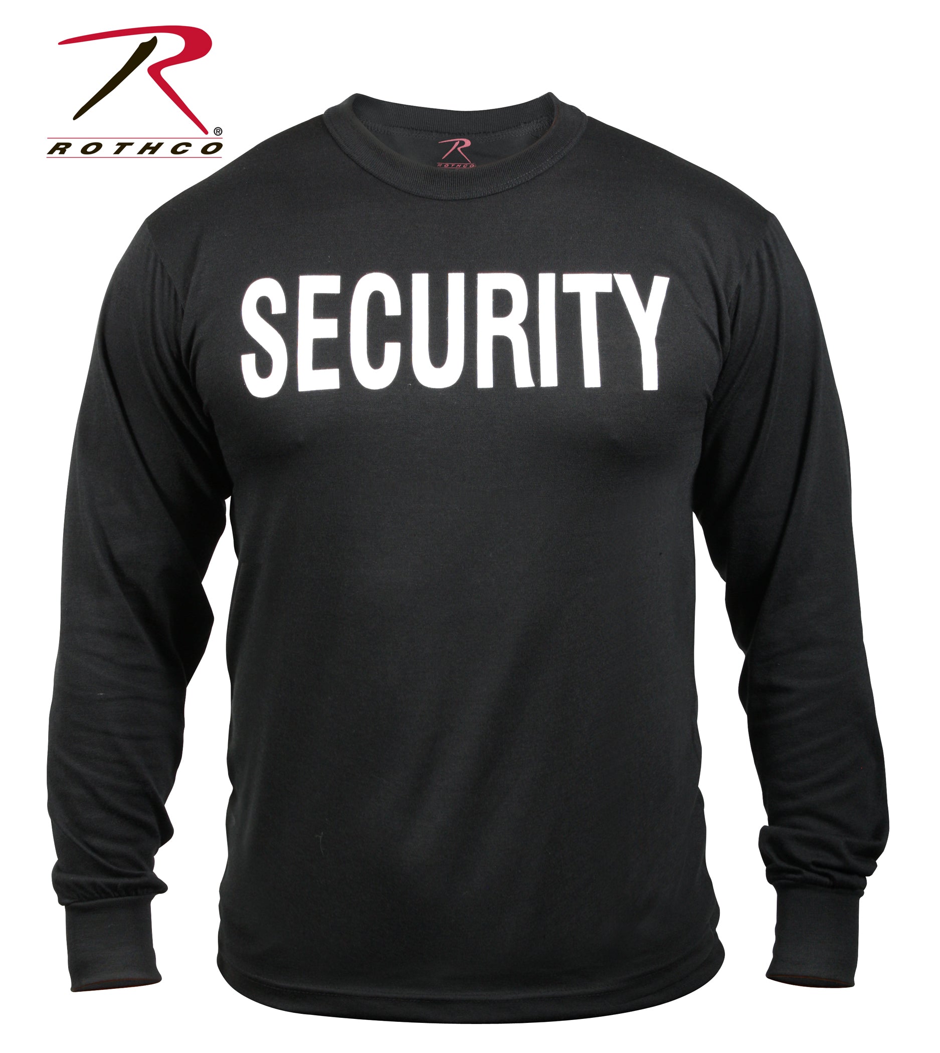 Rothco 2-Sided Security Long Sleeve T-Shirt Size L - Professional Security Uniform Shirt