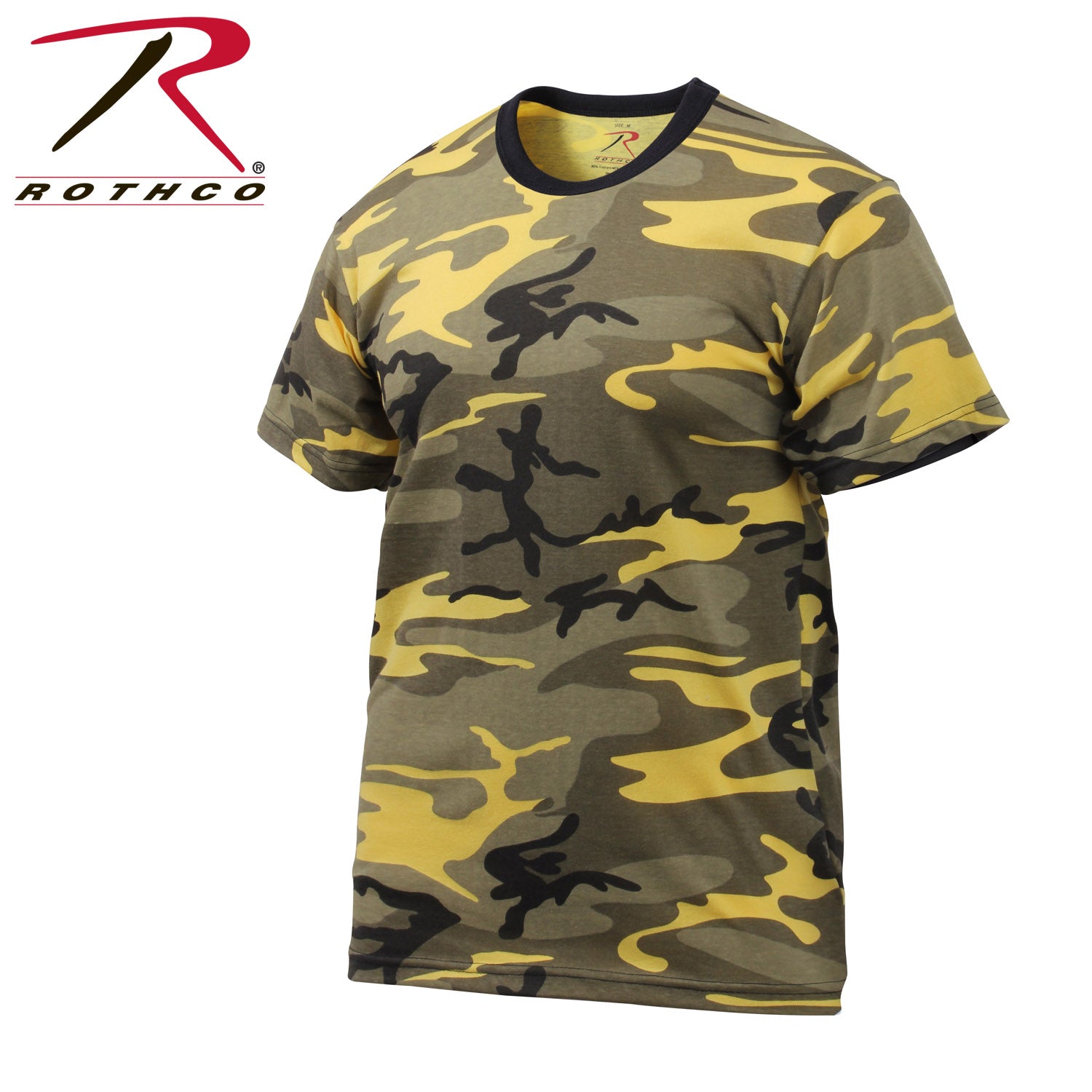 Rothco Camo T-Shirt Stinger Yellow Camo Size Small – Durable Military-Style Camouflage Tee