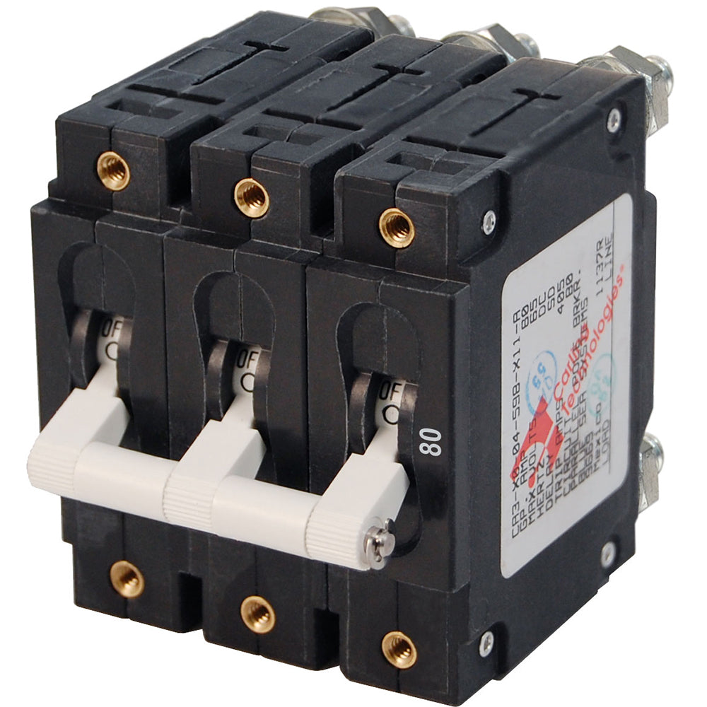 Blue Sea Systems C-Series Triple Pole Circuit Breaker 80A - Model 7289