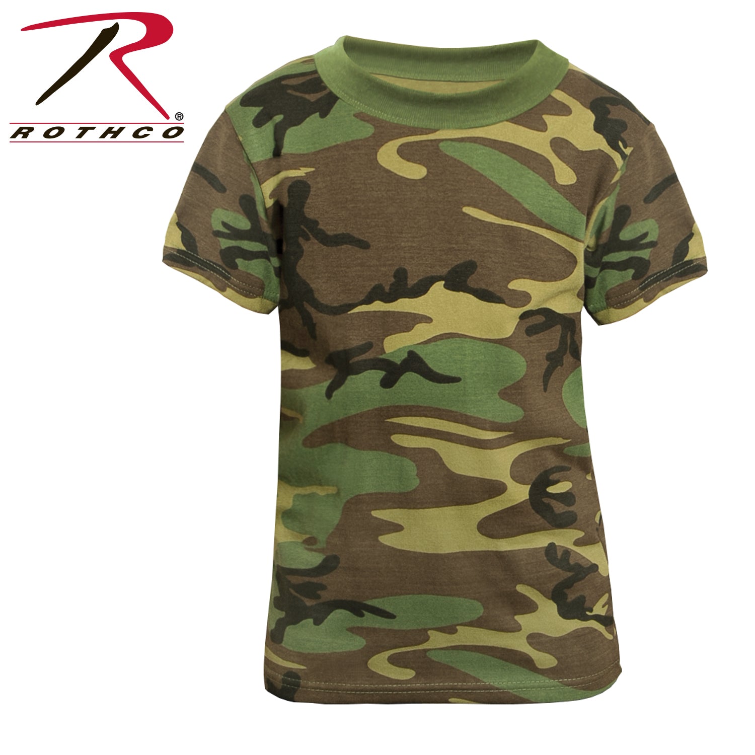 Rothco Kids Camo T-Shirt Woodland Camo Size XS - Durable Camouflage Tee for Young Explorers