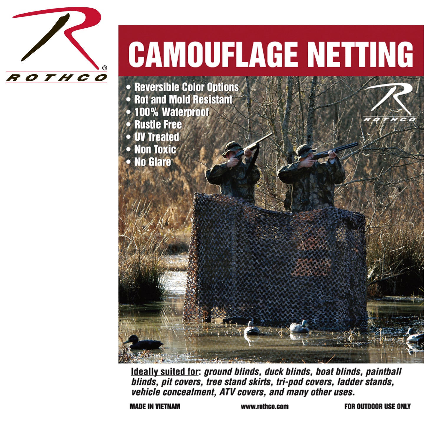 Rothco Military Type Camo Net 9'10" x 19'8" for Outdoor Concealment