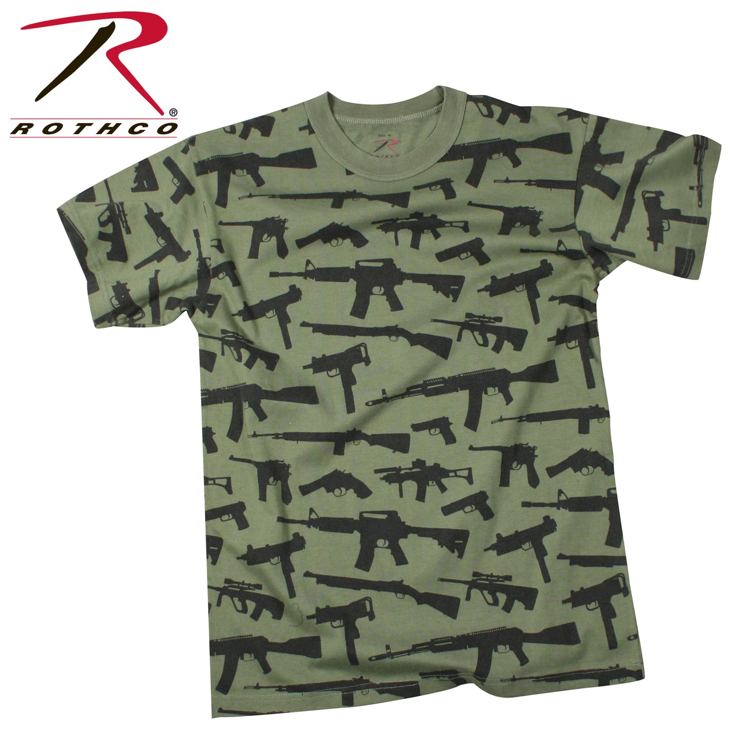 Rothco Vintage 'Guns' T-Shirt Olive Drab Size XL