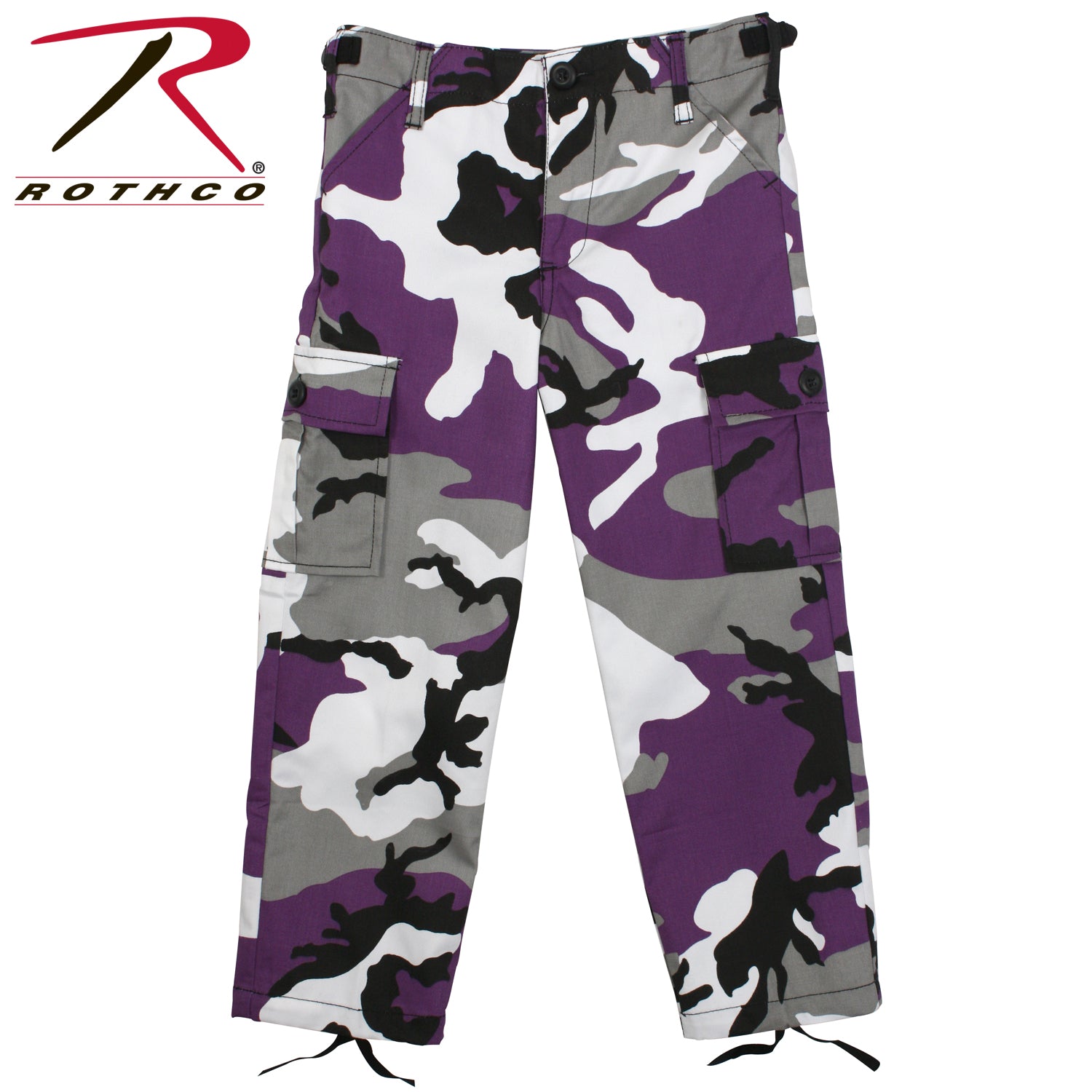Rothco Kids Cargo Pants Ultra Violet Camo Size S – Durable and Comfortable Outdoor Pants for Kids