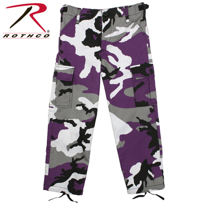 Rothco Kids Cargo Pants Ultra Violet Camo Size L - Durable Children's Outdoor Pants with Multiple Pockets and Adjustable Fit