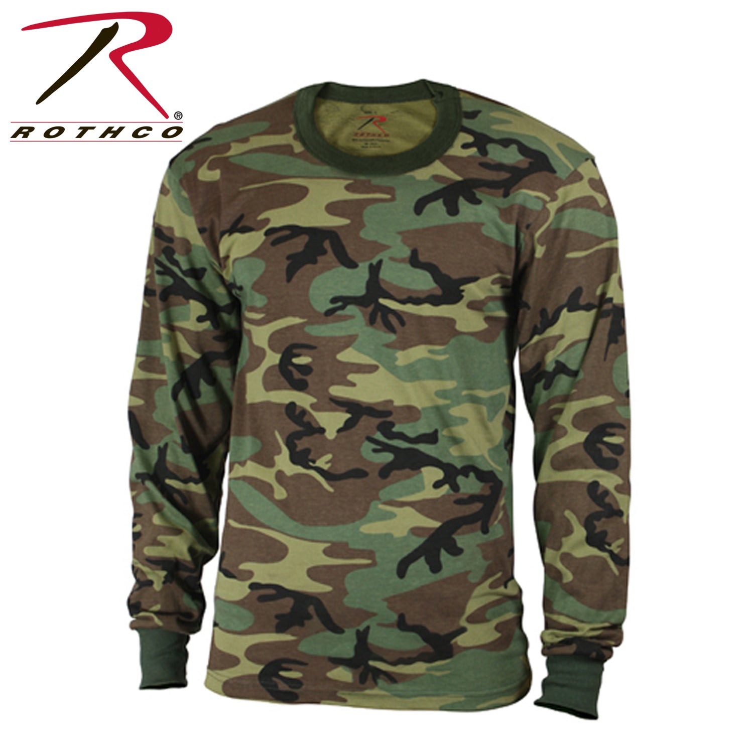 Rothco Kids Long Sleeve Camo T-Shirt in Woodland Camo, Size M