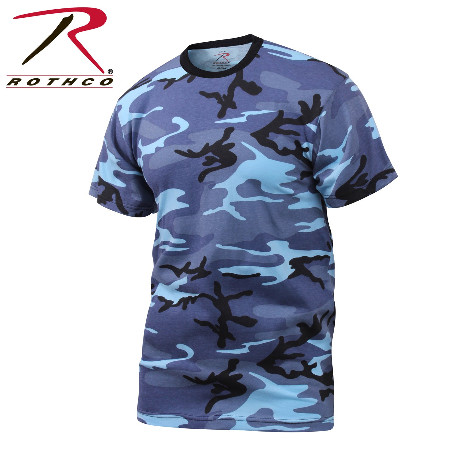 Rothco Sky Blue Camo T-Shirt Size Large – Durable Military-Inspired Camouflage Apparel