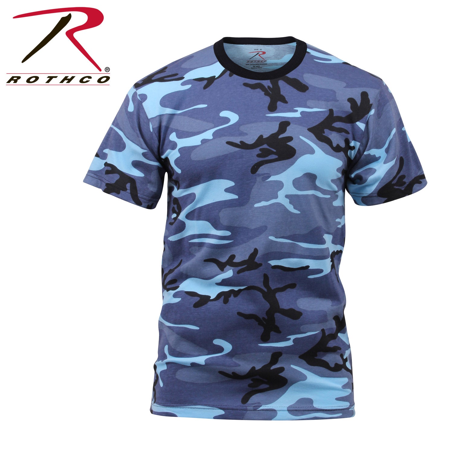 Rothco Sky Blue Camo T-Shirt Size 2XL – Durable Military-Inspired Short Sleeve Shirt