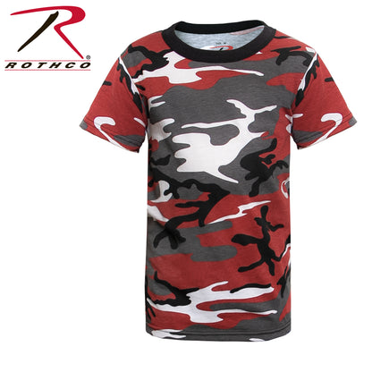 Rothco Kids Camo T-Shirt in Red Camo, Size Large