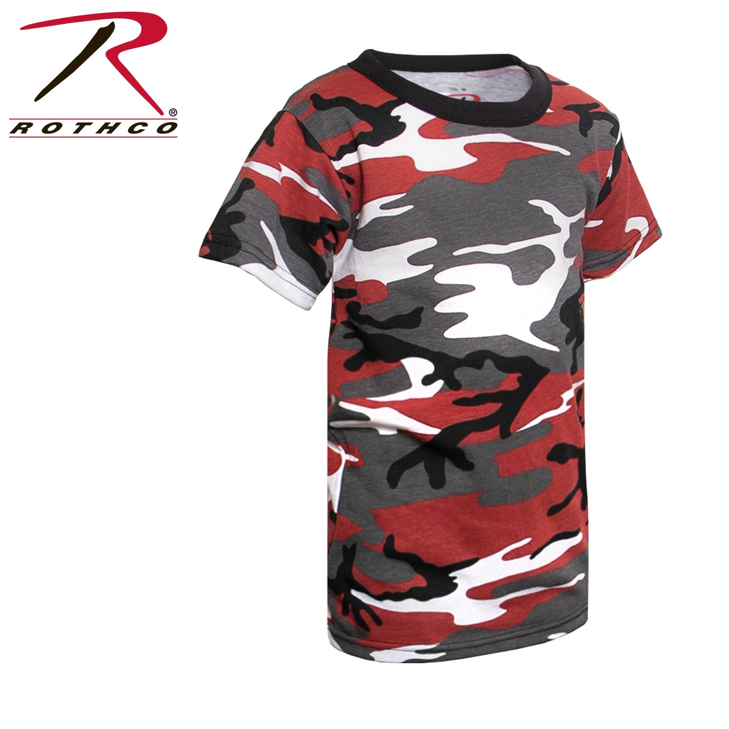 Rothco Kids Camo T-Shirt in Red Camo, Size Large