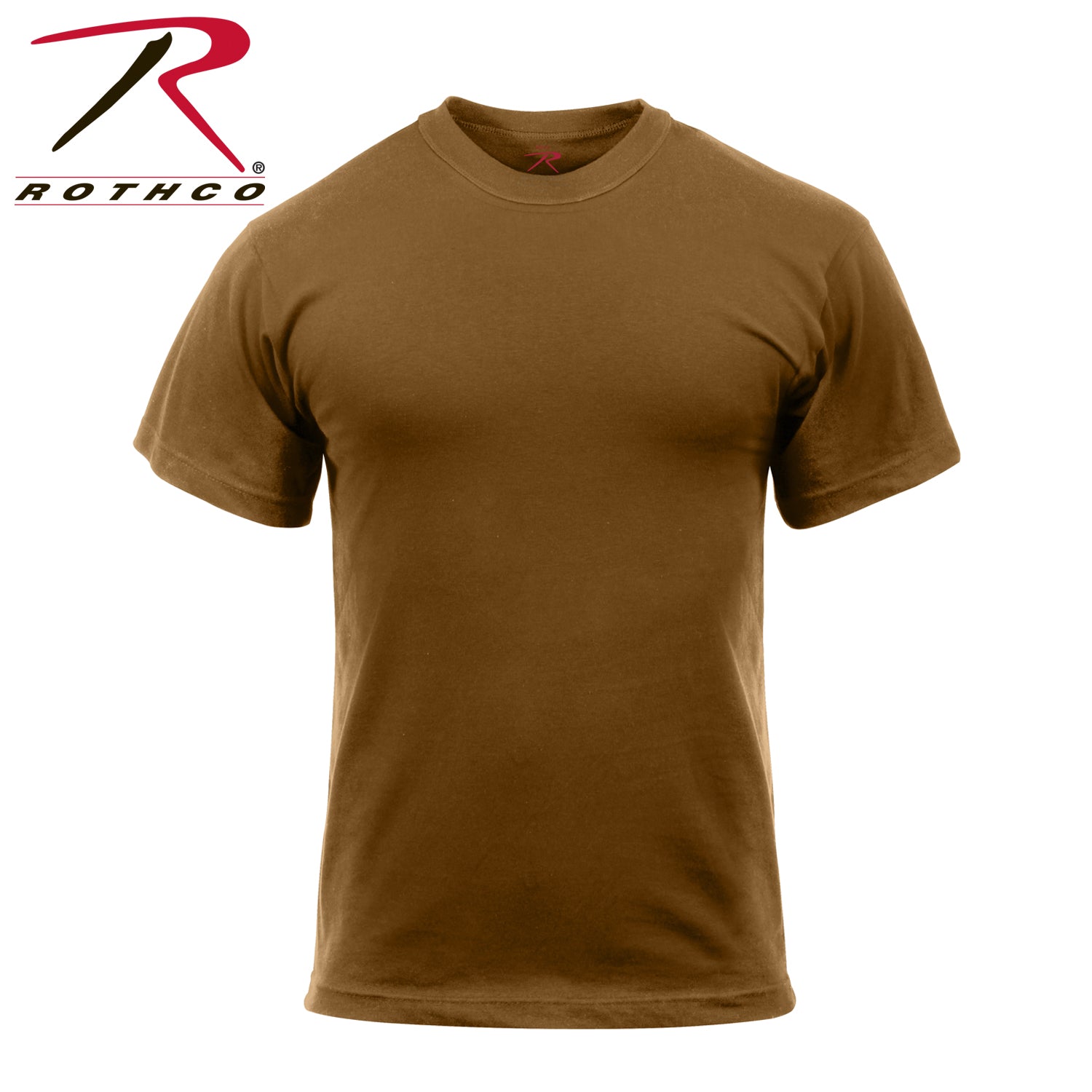 Rothco Solid Color Short Sleeve Crew Neck T-Shirt in Brown, Size XL