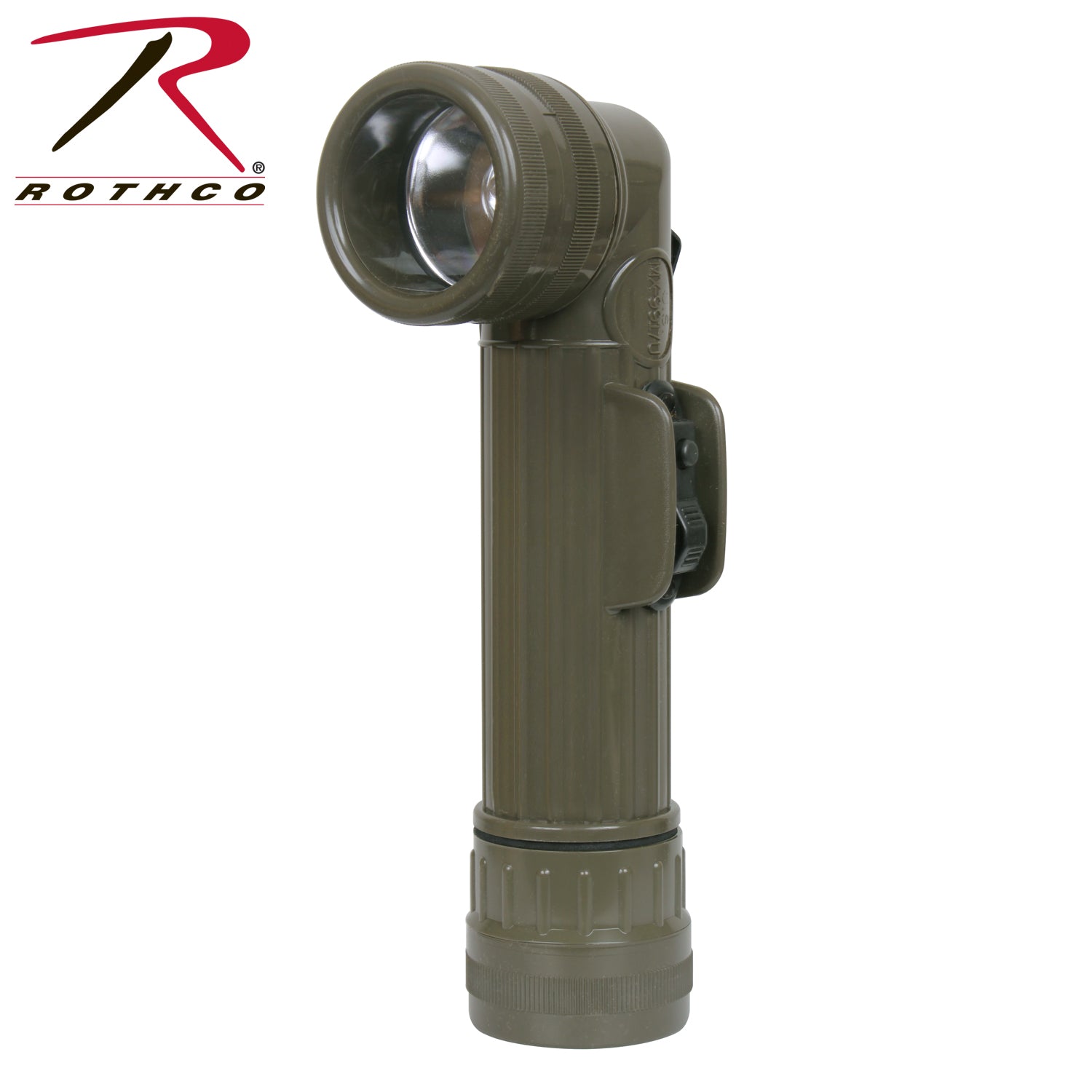Genuine G.I. Anglehead Flashlight Olive Drab – Waterproof Tactical Flashlight with Colored Lenses and Spare Bulb