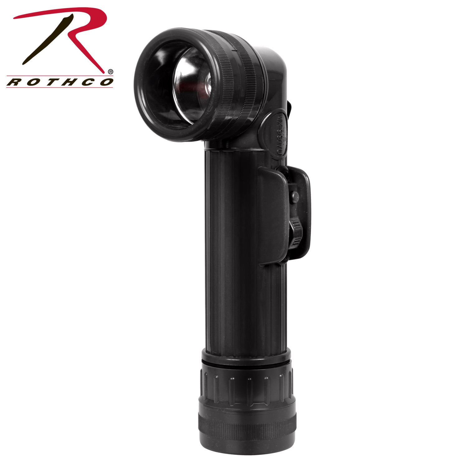 Genuine G.I. Anglehead Flashlight Black - Waterproof Tactical Flashlight with Colored Lenses and Spare Bulb