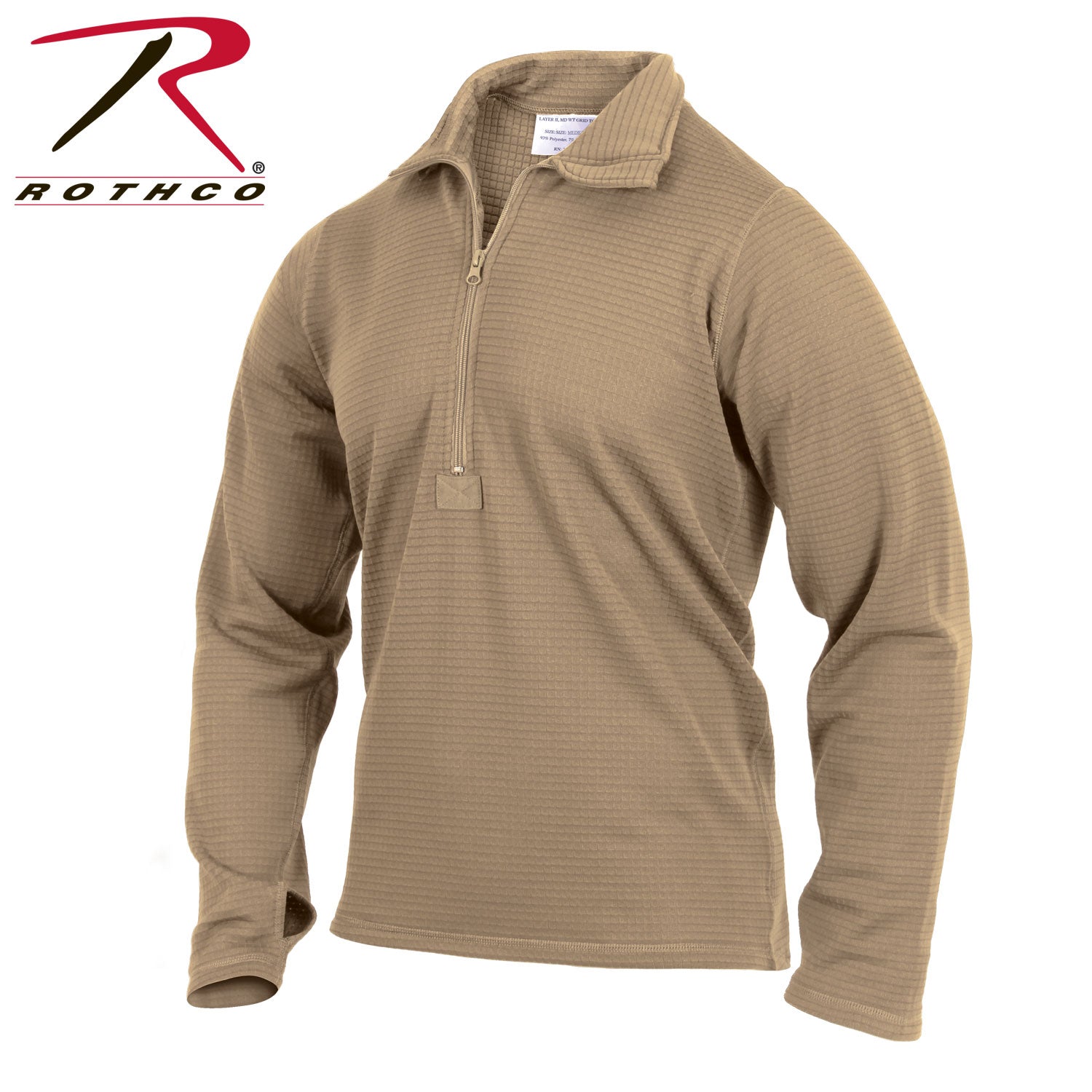Rothco ECWCS Gen III Mid-Weight Underwear Top (Level II) Desert Sand Size M