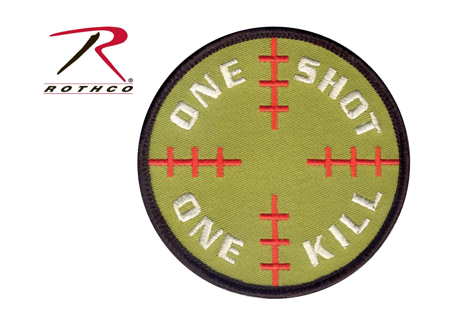 Rothco One Shot One Kill Morale Patch - Hook Backing for Tactical Gear