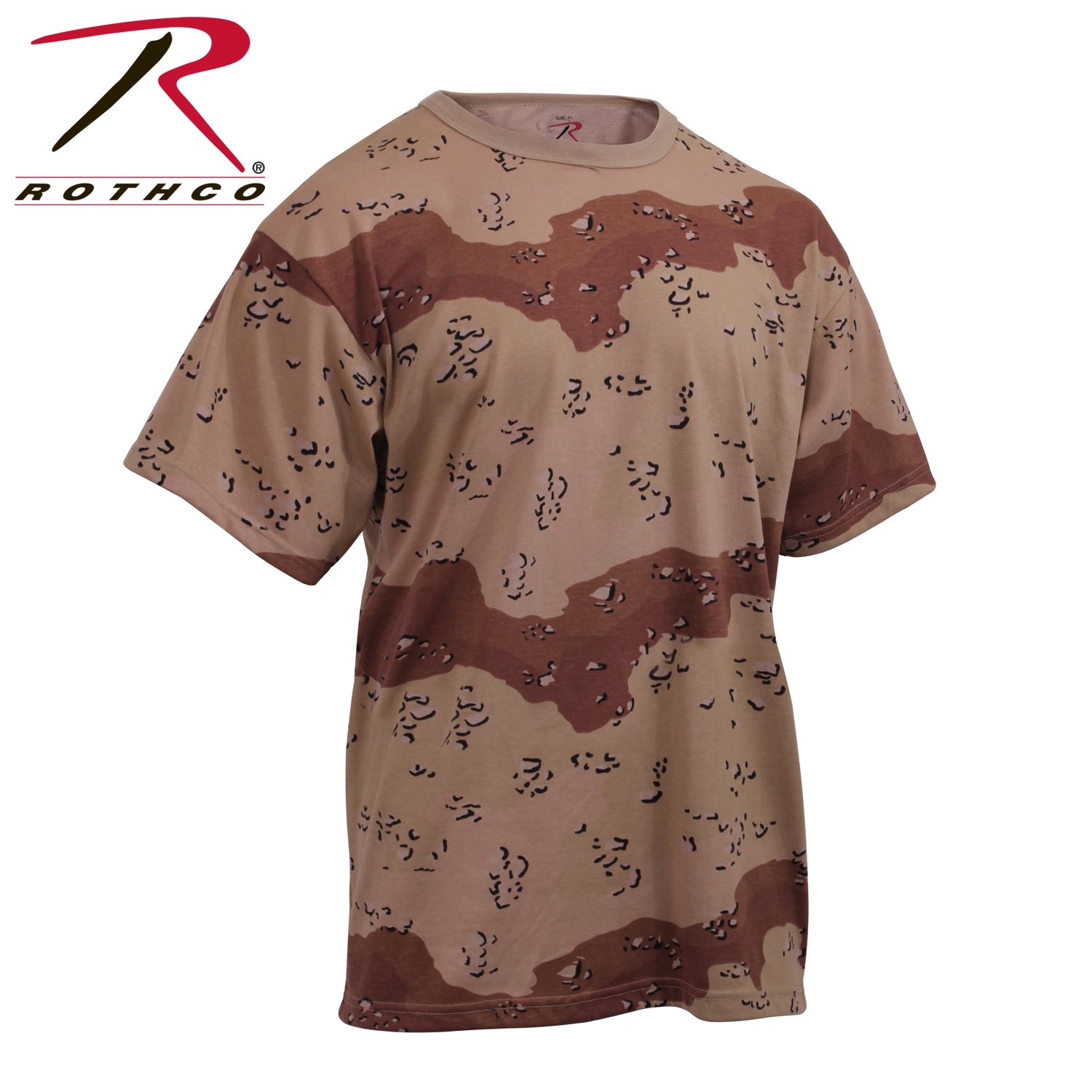 Rothco 6-Color Desert Camo T-Shirt Size Large – Durable Military-Style Camouflage Tee