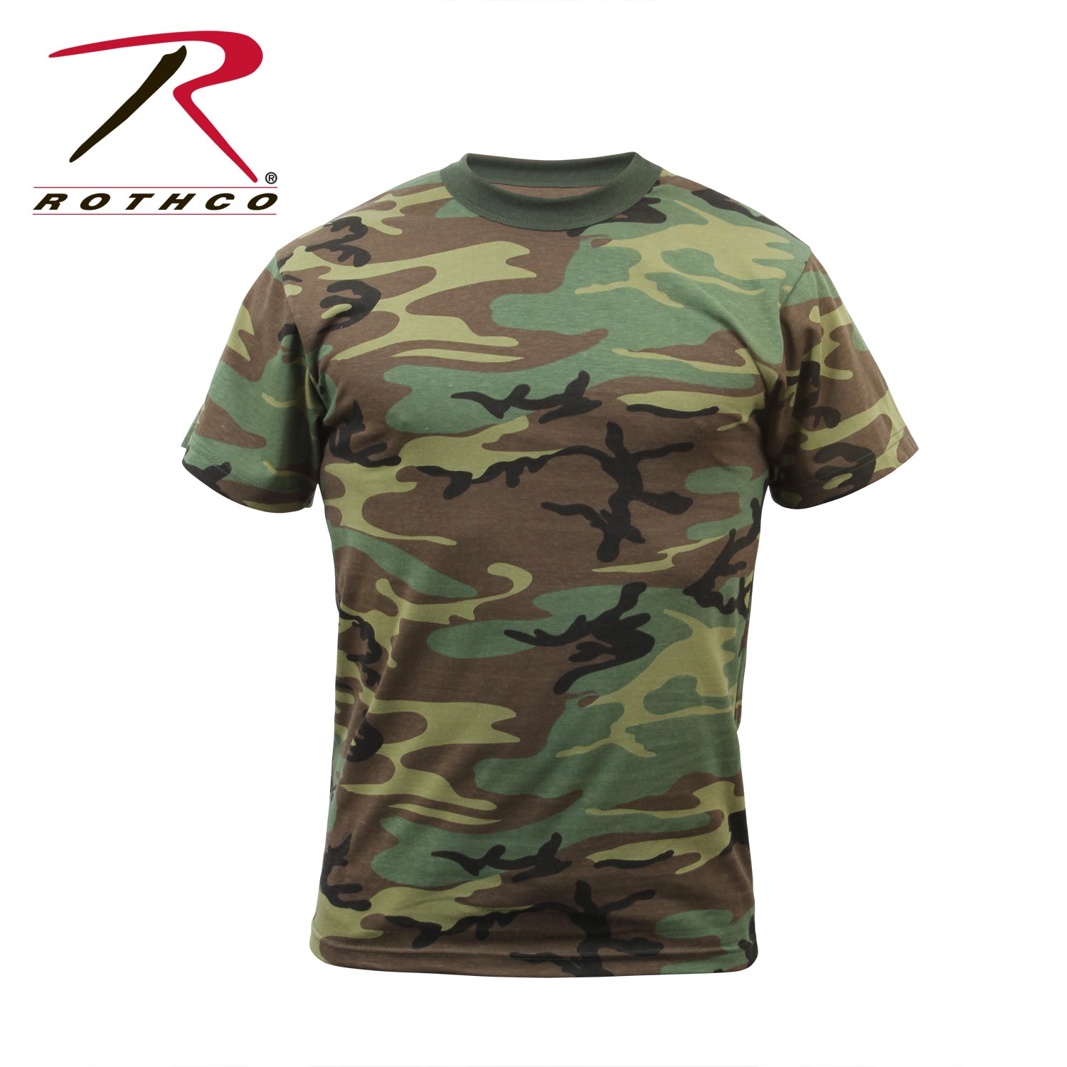 Rothco Kids Woodland Camo Heavyweight T-Shirt Size XS