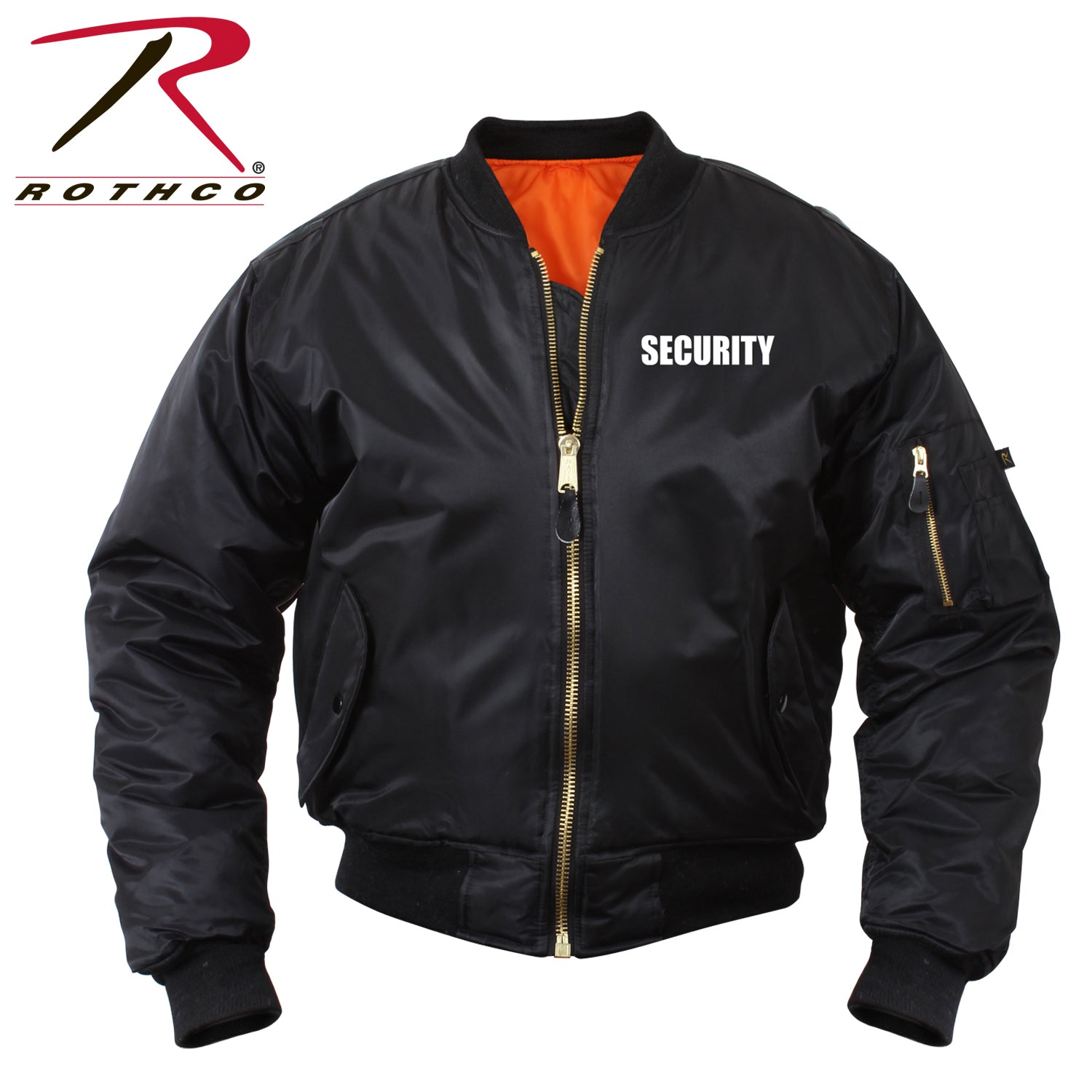 Rothco MA-1 Flight Jacket with Security Print Size M – Water-Resistant Bomber Jacket for Security and Law Enforcement