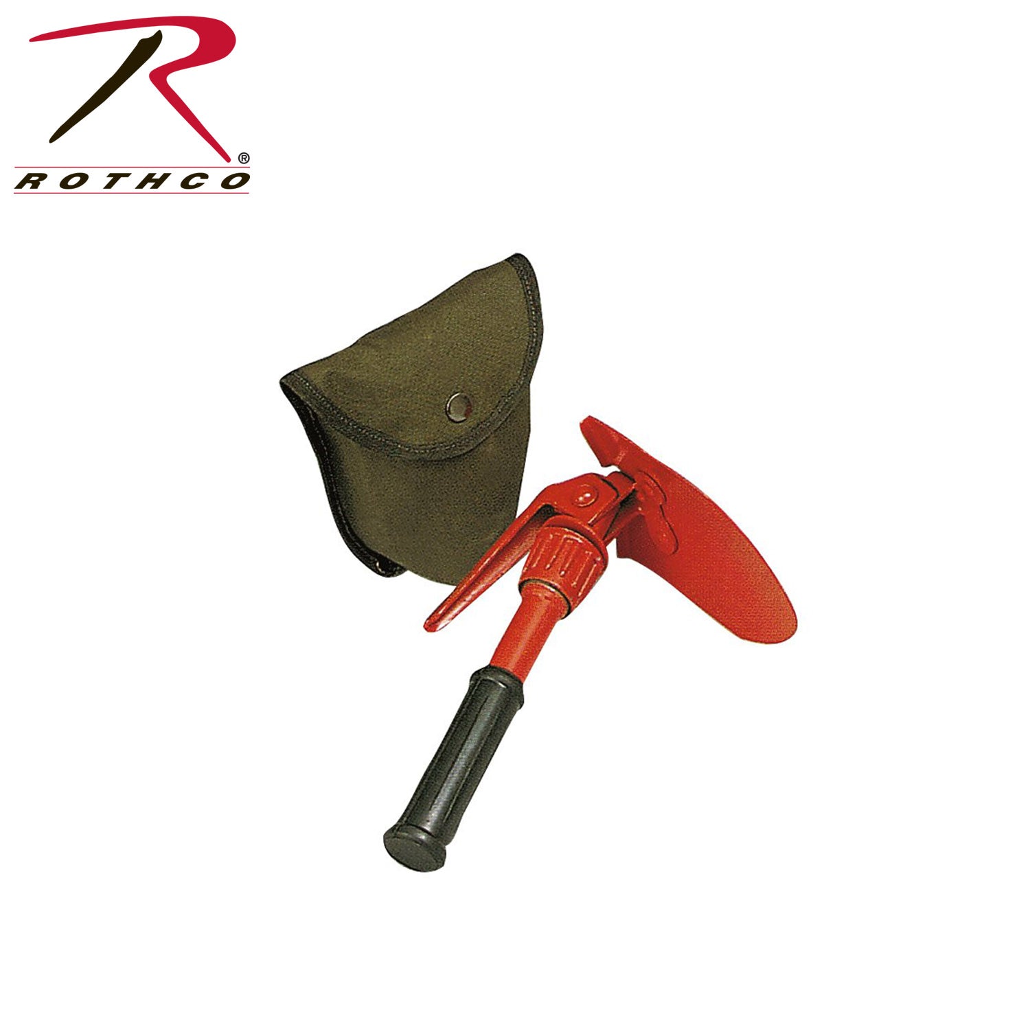 Rothco Orange Mini Pick & Shovel with Cover – Compact 2-in-1 Outdoor Tool for Camping and Gardening