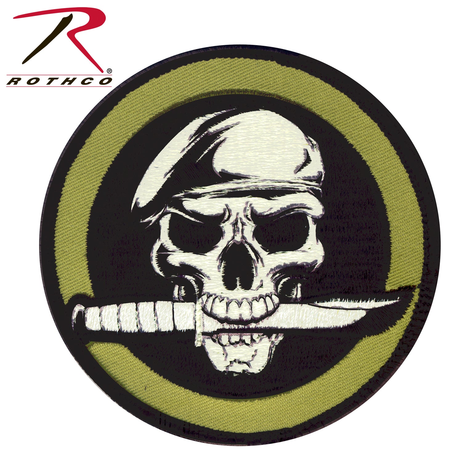 Rothco Military Skull & Knife Morale Patch with Hook Backing – Tactical Gear Accessory