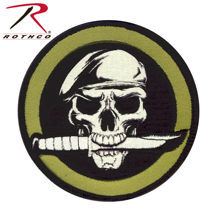 Rothco Military Skull & Knife Morale Patch with Hook Backing – Tactical Gear Accessory