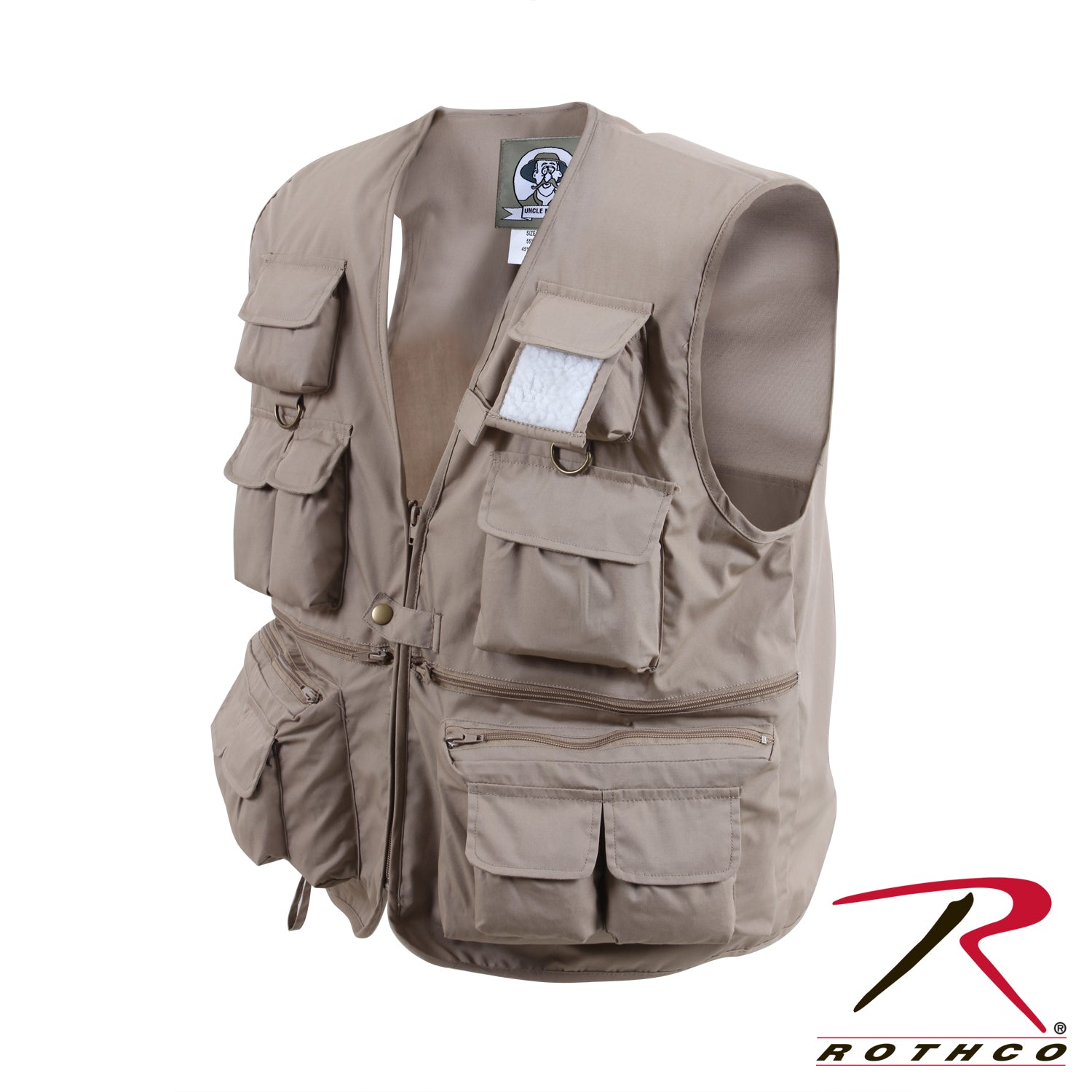 Rothco Uncle Milty Travel Vest Khaki Size XL – Versatile Outdoor Utility Vest with 17 Pockets
