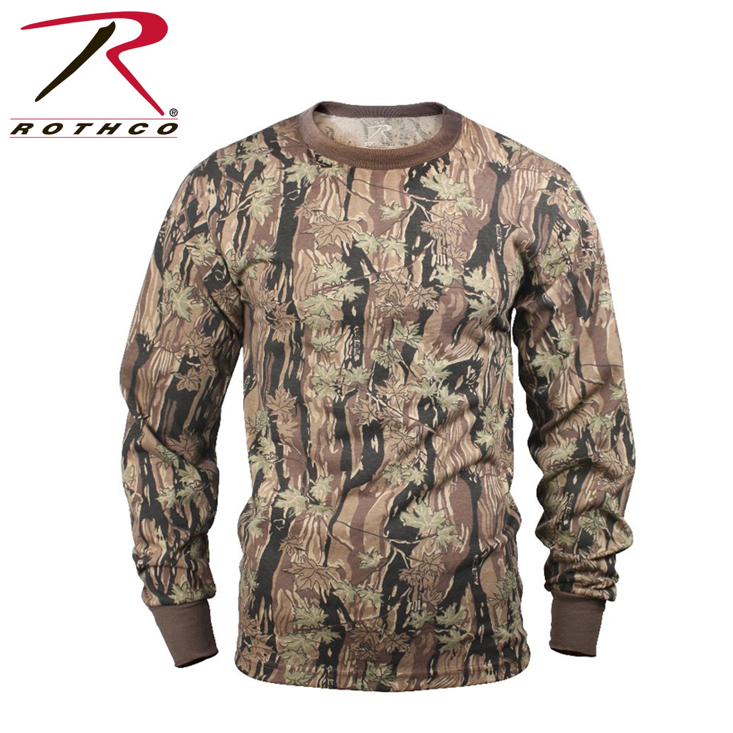 Rothco Long Sleeve Color Camo T-Shirt in Smokey Branch Camo, Size Large