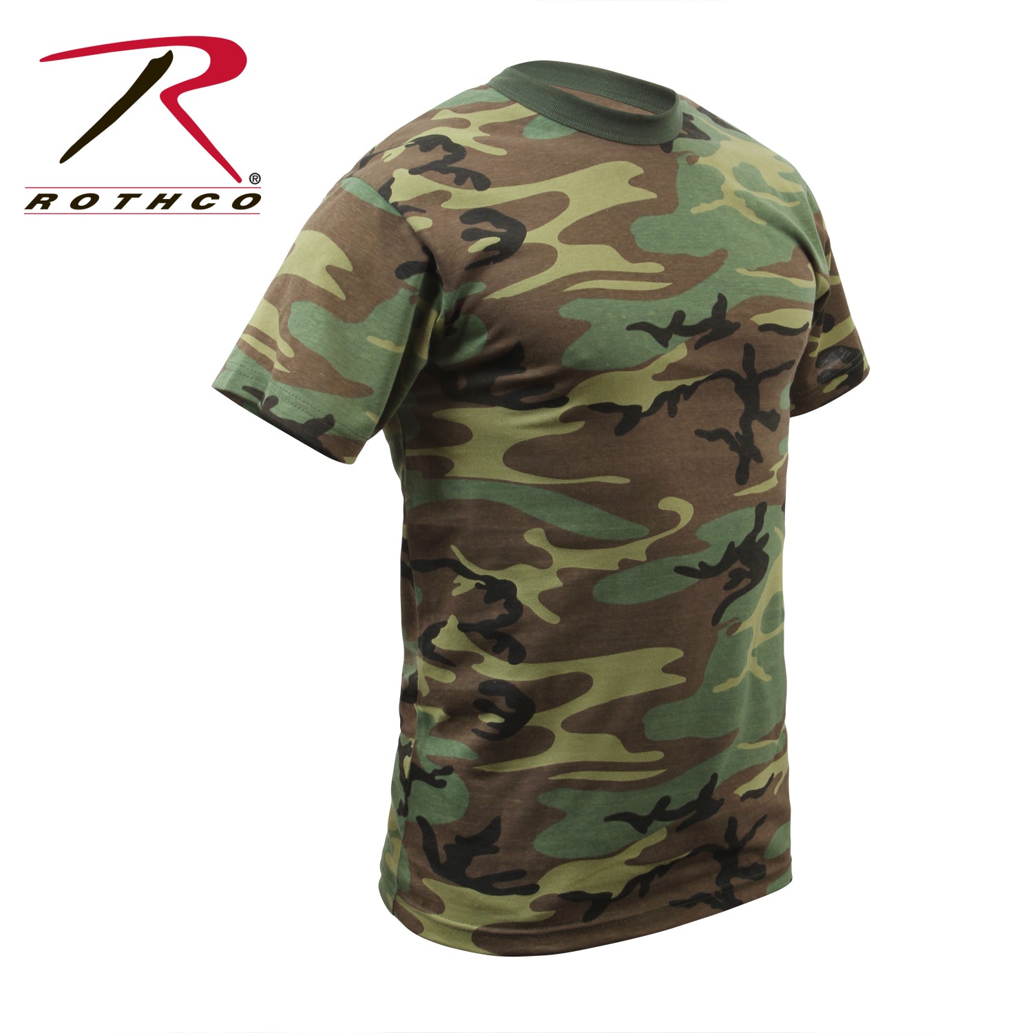 Rothco Kids Woodland Camo Heavyweight T-Shirt Size XL