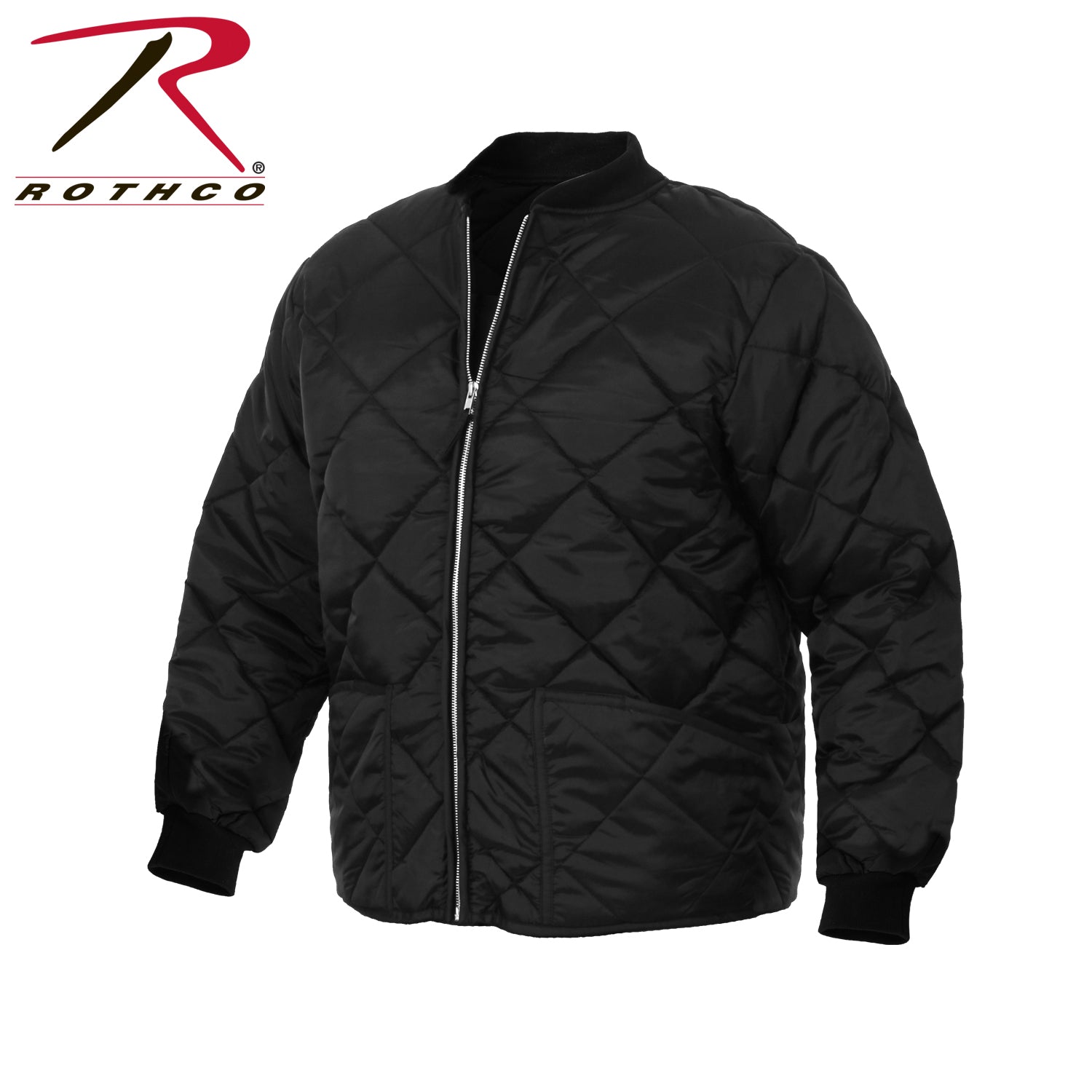 Rothco Diamond Quilted Nylon Flight Jacket Black Size 4XL