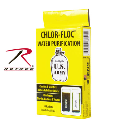 Chlor Floc Military Water Purification Powder Packets - 30 Packets for Safe Drinking Water