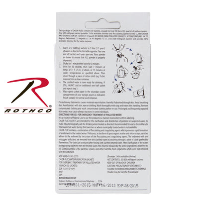 Chlor Floc Military Water Purification Powder Packets - 30 Packets for Safe Drinking Water