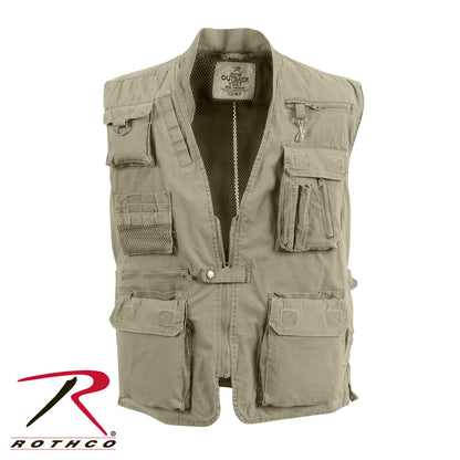 Rothco Deluxe Safari Outback Vest Khaki Size Small with 18 Pockets