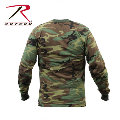 Rothco Long Sleeve Woodland Camo T-Shirt Size L