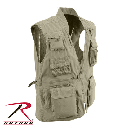 Rothco Deluxe Safari Outback Vest Khaki Size Large with 18 Pockets