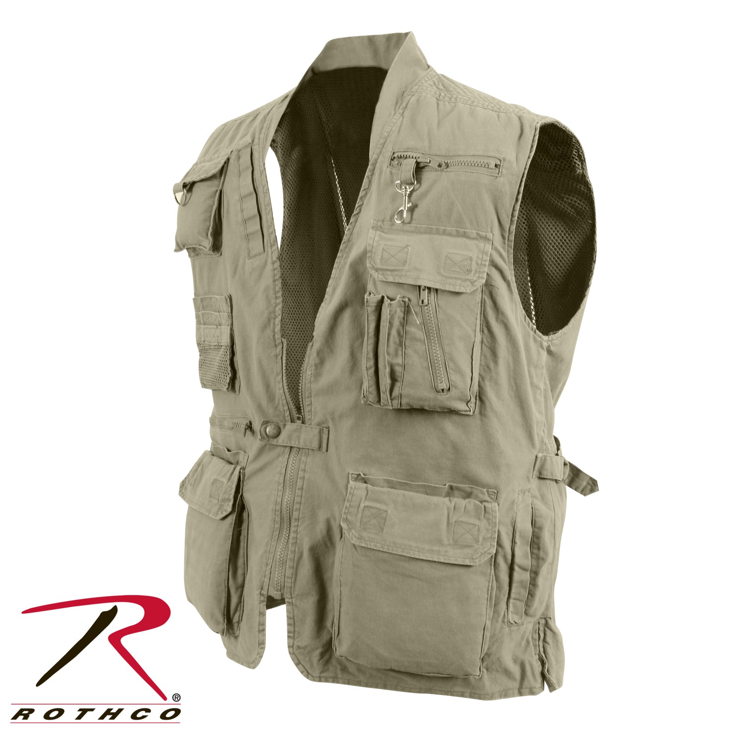 Rothco Deluxe Safari Outback Vest in Khaki, Size 2XL with 18 Pockets