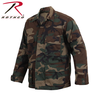 Rothco Twill BDU Shirt in Woodland Camo Size Large - Military-Style Tactical Uniform Shirt