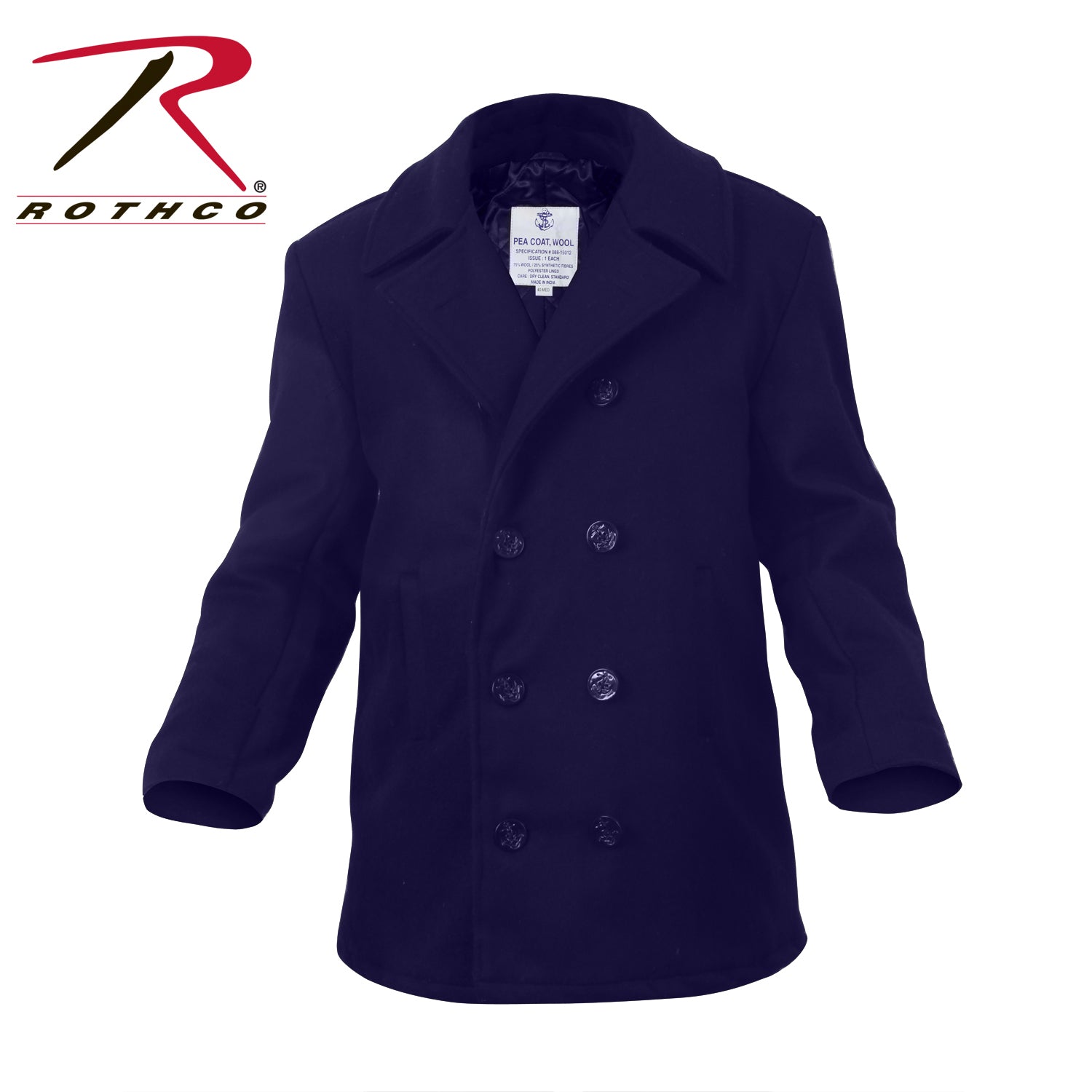 Rothco Wool Pea Coat Navy Blue Size XL – Classic US Navy Style with Warmth and Durability