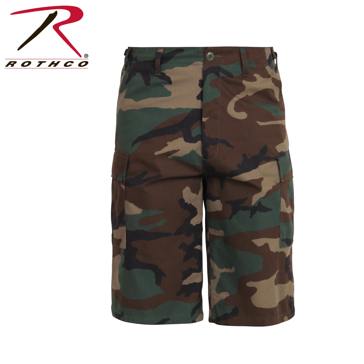 Rothco Long Length Camo BDU Shorts Woodland Camo Size Large