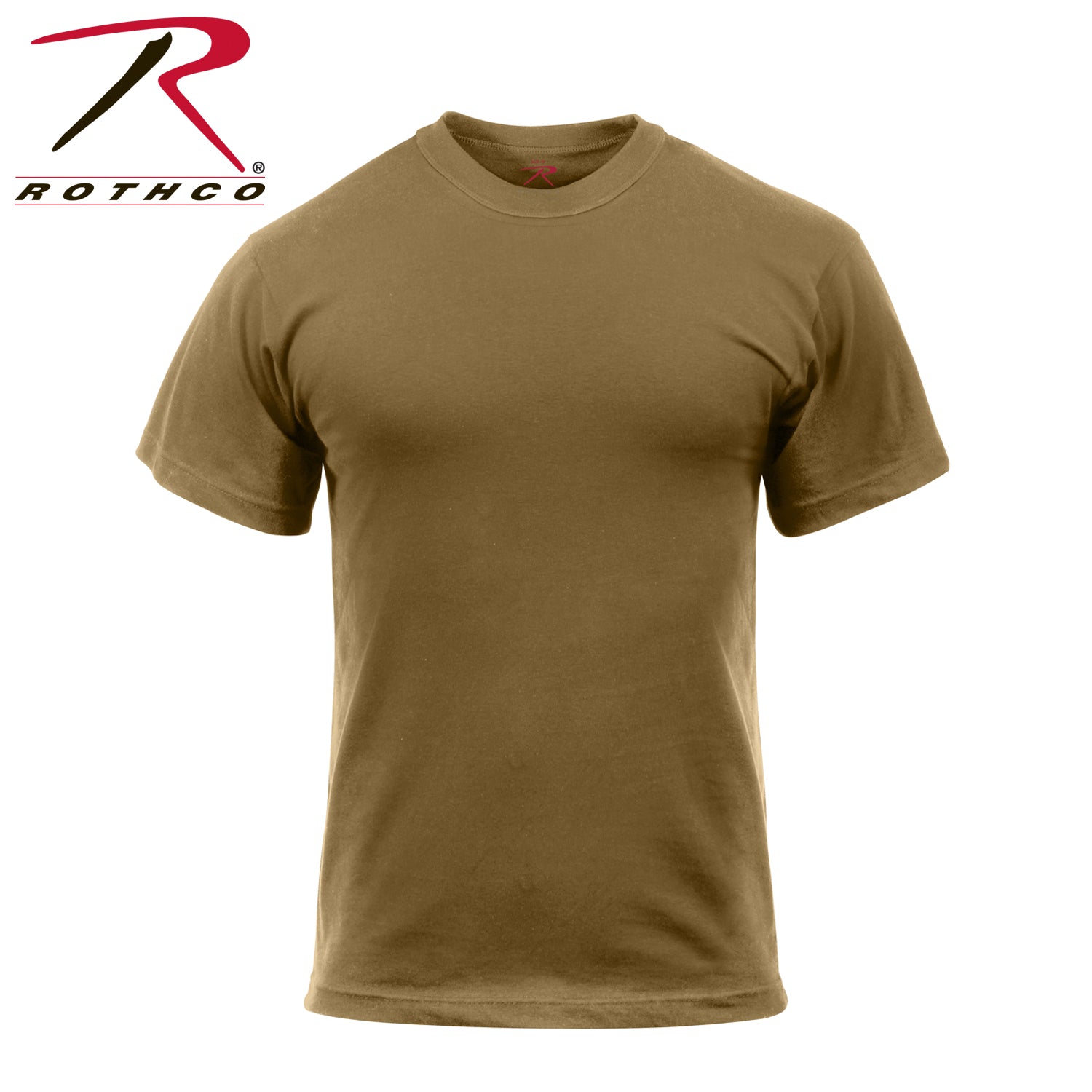 Rothco Solid Color 100% Cotton T-Shirt Brown Size Large