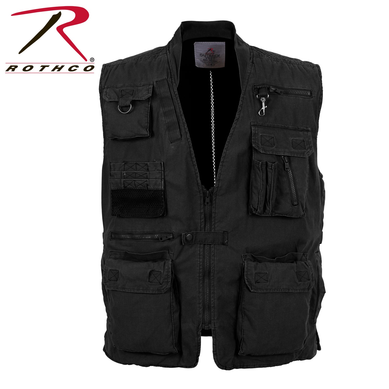 Rothco Deluxe Safari Outback Vest Black Size 3XL with 18 Pockets