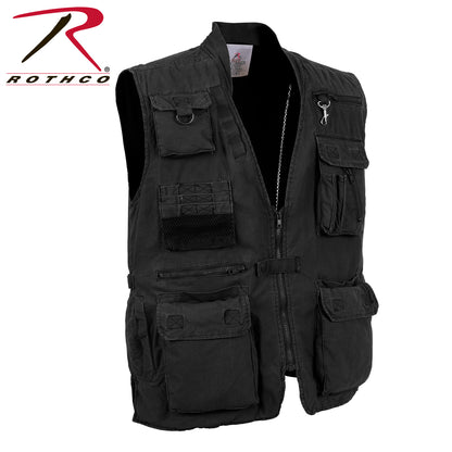 Rothco Deluxe Safari Outback Vest Black Size 3XL with 18 Pockets