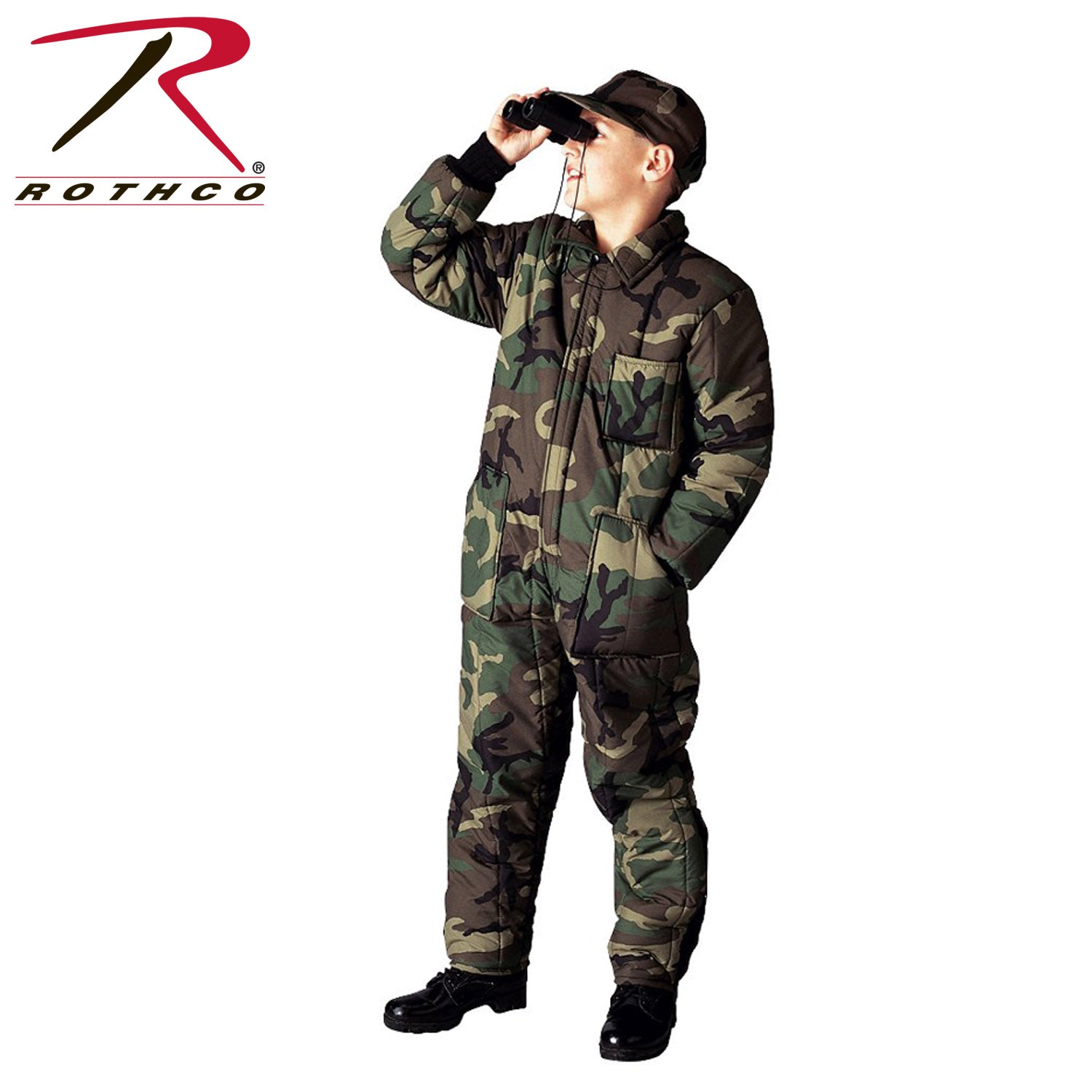 Rothco Kids Insulated Coveralls in Woodland Camo Size Large