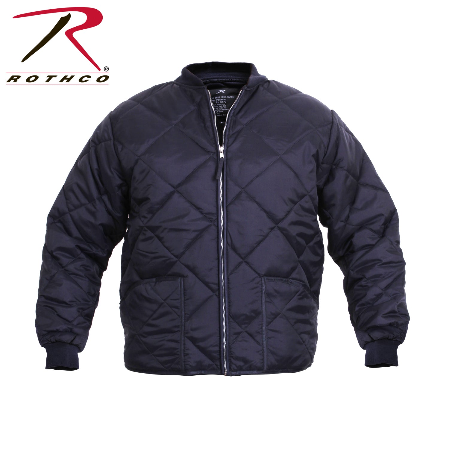 Rothco Diamond Quilted Nylon Flight Jacket in Navy Blue, Size M