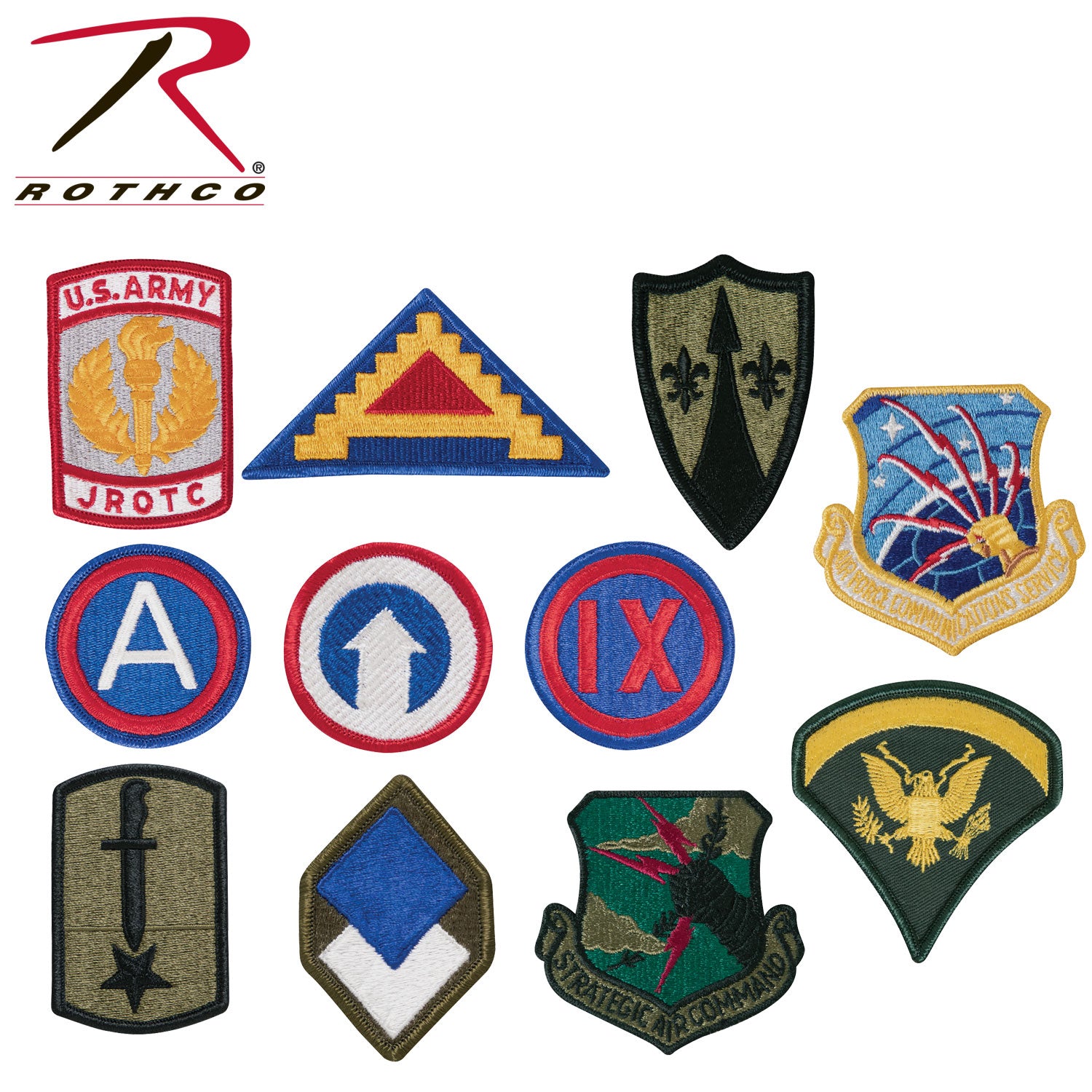 Rothco G.I. Military Assorted Patches – Pack of 50, 100, or 500