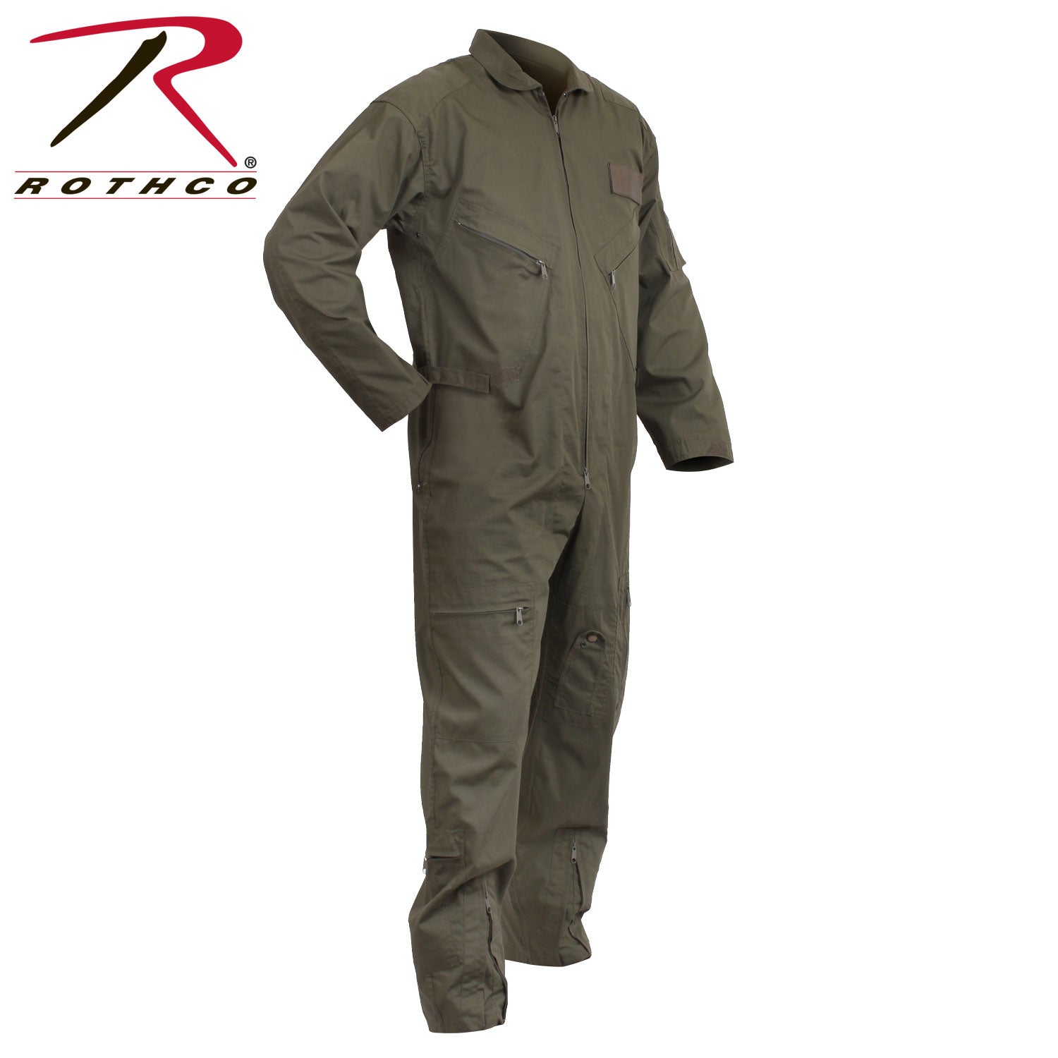 Rothco Flightsuit Olive Drab Size Medium – Military-Style Combat Coverall with Ample Storage and Adjustable Fit