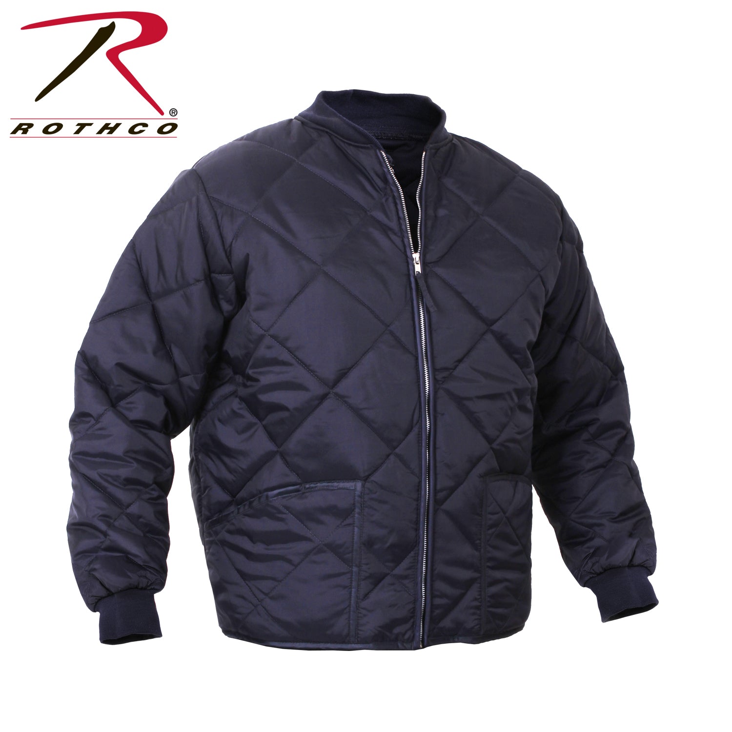 Rothco Diamond Quilted Nylon Flight Jacket in Navy Blue, Size M